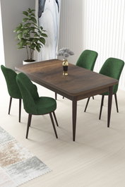 Hanah Home Juego de Mesa y Sillas de Comedor de 5 Piezas Barroco y Caqui